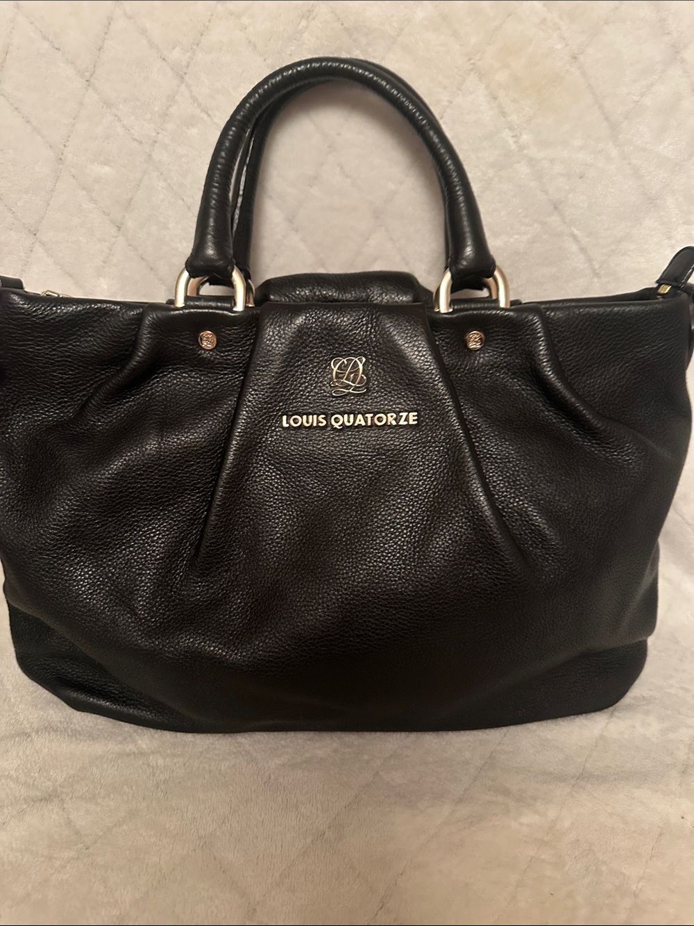 Black Pebbled Leather Satchel